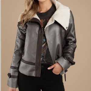 The Lucky One Grey & Mocha Coat - TOBI